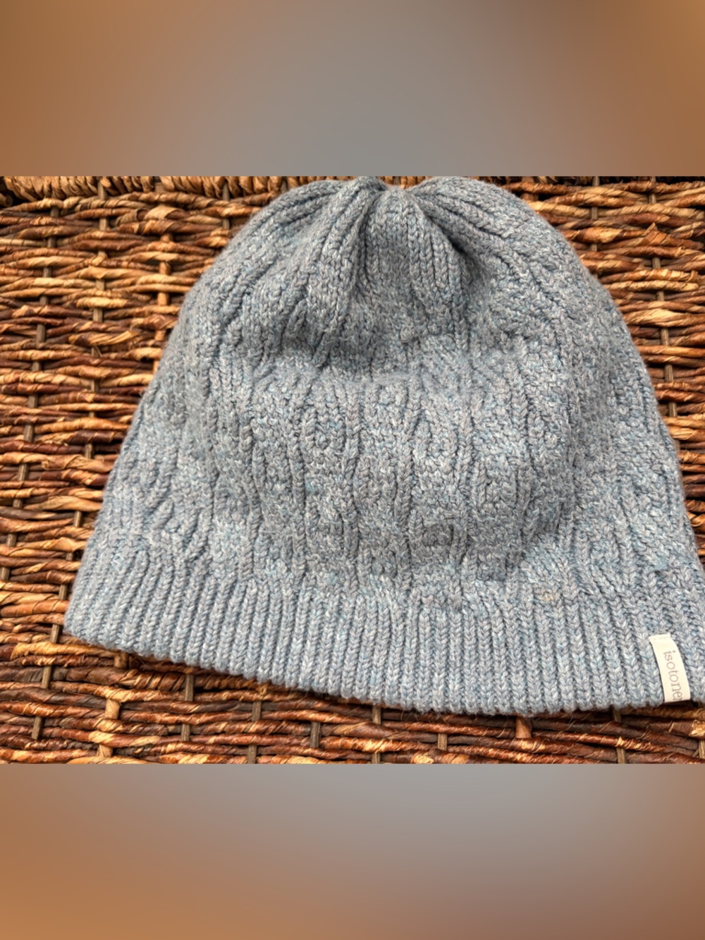 IsotonerLight Blue Cable Knit Beanie